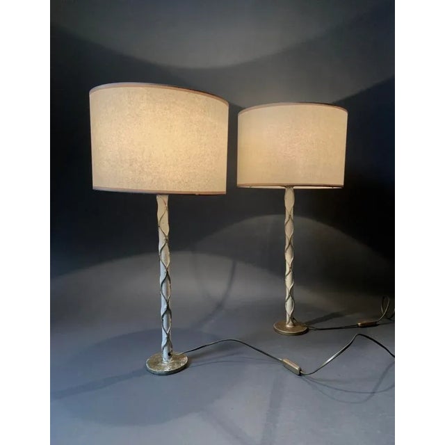 Beige French Table Lamp, Set of 2 For Sale - Image 8 of 11