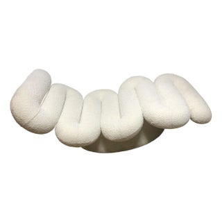 Jonathan Adler Serpentine Chaise in Boucle Fabric Market Sample For Sale