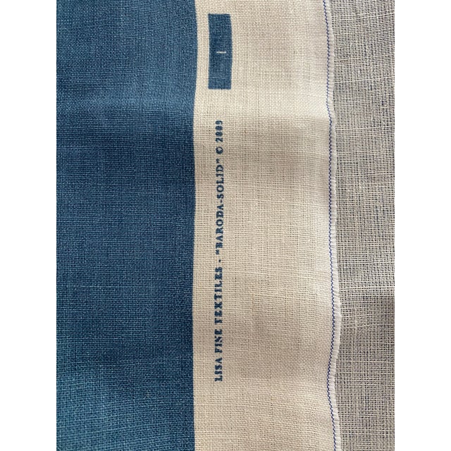 Shy Yard Remnant of Lisa Fine Baroda II Fabric in Indigo For Sale - Image 4 of 4