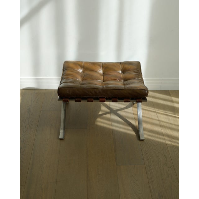 Metal Ludwig Mies Van Der Rohe/Gerald R. Griffith Barcelona Ottoman For Sale - Image 7 of 10