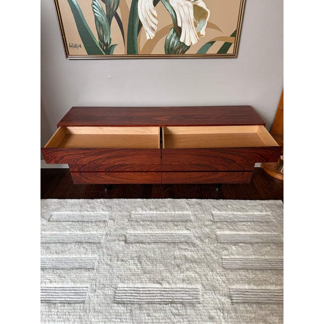 Brown Vintage Mid Century MCM Danish Rosewood Dresser by Arne Wahl Iversen for Vinde Mobelfabrik For Sale - Image 8 of 13
