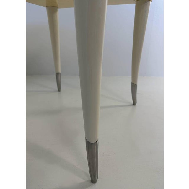 Italian Modern Side Table in Maple with Cream Lacquer and Chrome, 1980s For Sale - Image 6 of 9