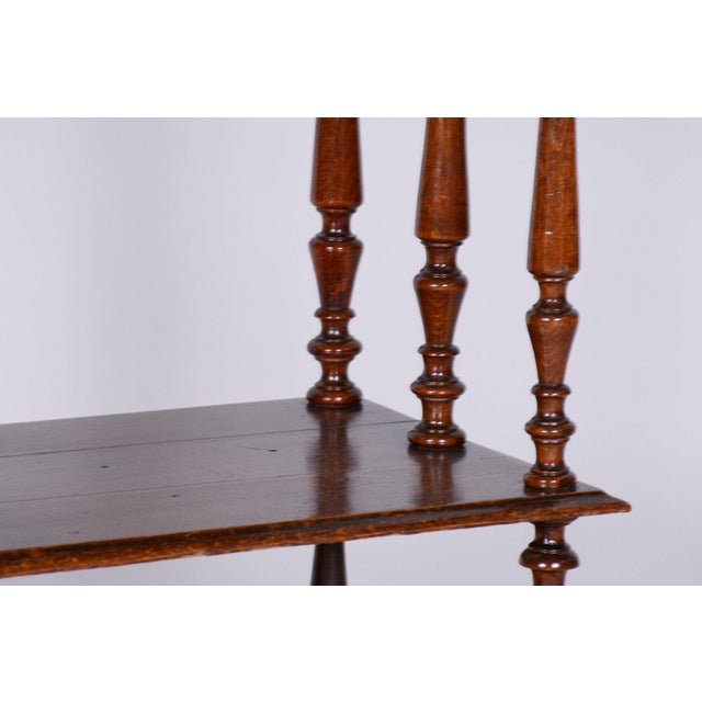 Biedermeier Shelf with Beech & Brass Wheels, France, 1880s For Sale - Image 6 of 12