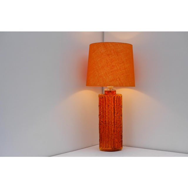 Grand Orange Glass Table Lamp by Gustav Leek for Orrefors, Sweden For Sale - Image 18 of 18