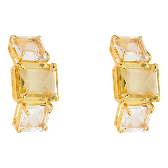 Annette Studs, Yellow, Pierced For Sale