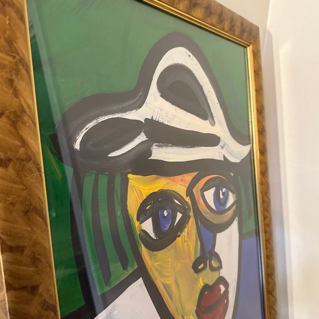 1970s 1970s Vintage Abstract Portraiture, Painting by Peter Robert Keil, Framed For Sale - Image 5 of 8