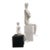 1990s Minimalist Modern White Sculptures – Set of 2 Contemporary Figures on Plinths For Sale