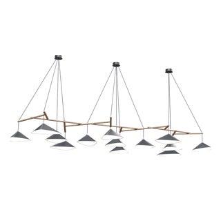 Emily Group of Thirteen Chandelier Light in Anthracite Semi-Matte Paint by Daniel Becker for Moss Objects For Sale