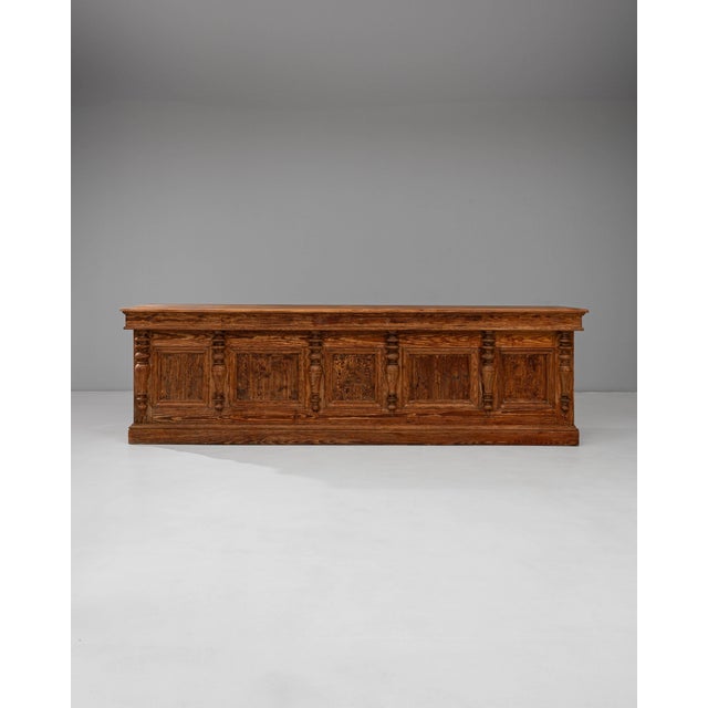 1900s French Provincial Carved Wooden Shop Counter For Sale - Image 16 of 18