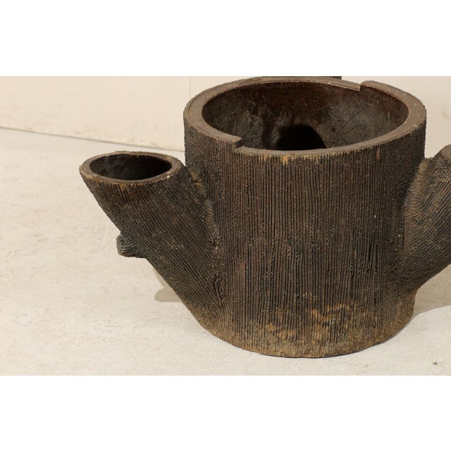 Mid 20th Century Mid 20th Century American Terracotta Tree Trunk Planter For Sale - Image 5 of 7