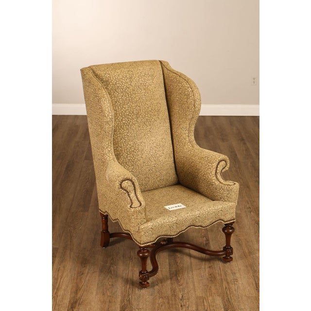 Early 21st Century Lee Jofa Pair Of Custom Upholstered Wingback "Mayfair" Armchairs For Sale - Image 5 of 18