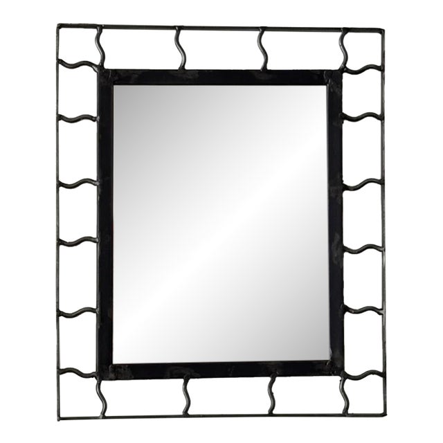 Vintage Spanish Revival Wrought Iron Mirror-Waccamaw For Sale