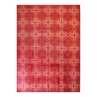 Penelope Maya Red Hand-Knotted Afghan Wool Rug Carpet, Allover Trellis For Sale