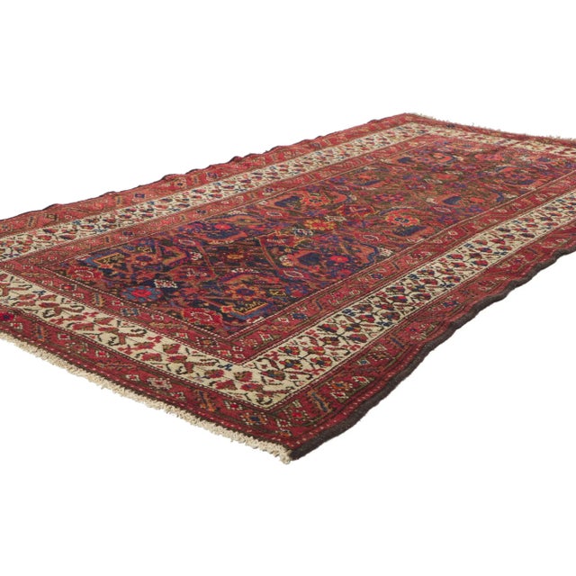 61158 Antique Persian Malayer runner with Herati Design, 03'04 x 06'02.