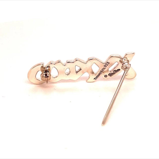 Silver Tiffany & Co Estate XXXOOO Brooch Sterling Silver 1.75" 3.7 Grams For Sale - Image 8 of 11