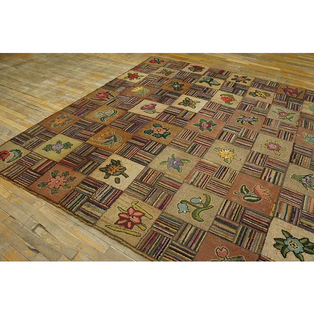 Textile Antique American Hooked Rug 8' 2" x 11' 10" For Sale - Image 7 of 9