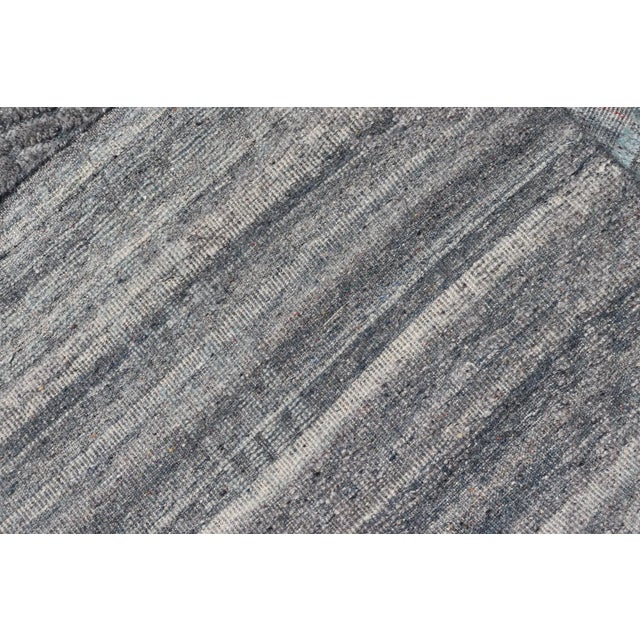 Modern Abstract Area Rug With Contemporary Design in Blue, Grey, and Taupe For Sale - Image 11 of 12