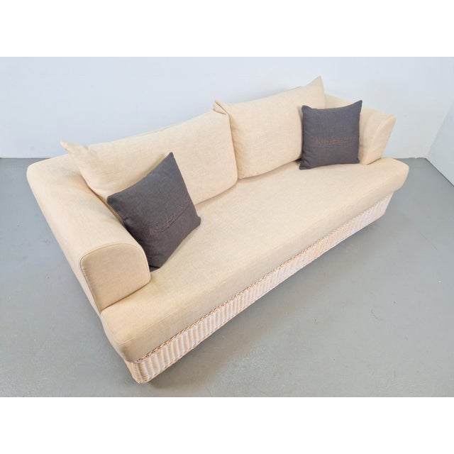 Modern Outdoor Wicker Linen Sofa by DFN SRL for Dolcefarniente Leda, Italy For Sale - Image 6 of 16