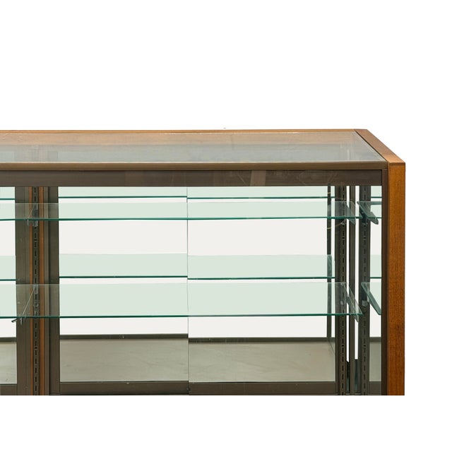 Vintage Glass Top Shelves Storage Display Showcase Cabinet For Sale - Image 9 of 17