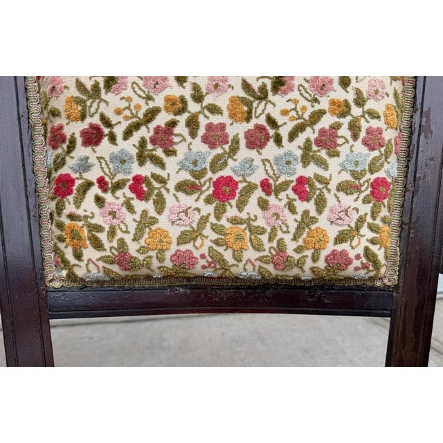 Pair of Antique Eastlake Walnut Parlor Chairs With Floral Upholstery For Sale - Image 13 of 15