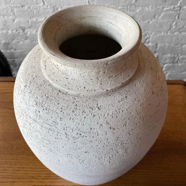 Beige 1960s Italian Earthenware Ceramic Vase by Flavia Montelupo For Sale - Image 8 of 12
