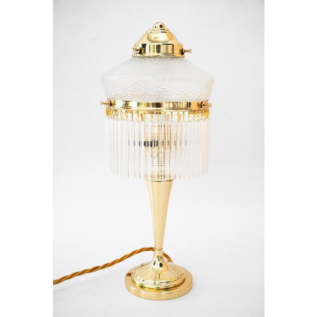 Art Deco Table Lamp with Glass Shade and Sticks from Palme Koenig, Vienna, Austria, 1920s For Sale - Image 16 of 16