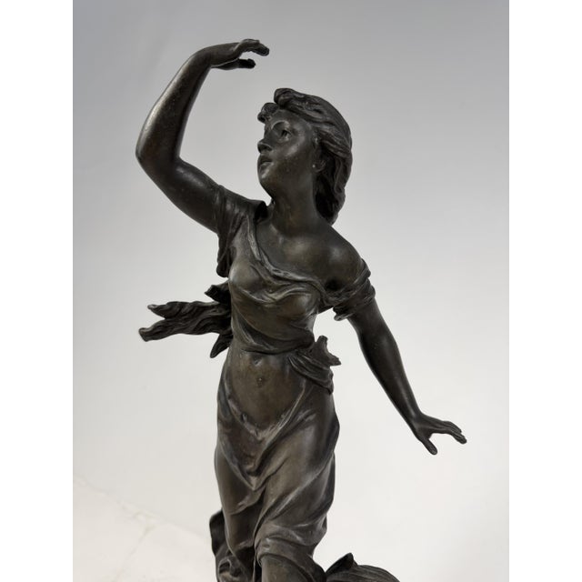 Emile Bruchon, Art Nouveau Sculpture of the Storm (Temporal), Metal For Sale - Image 3 of 14