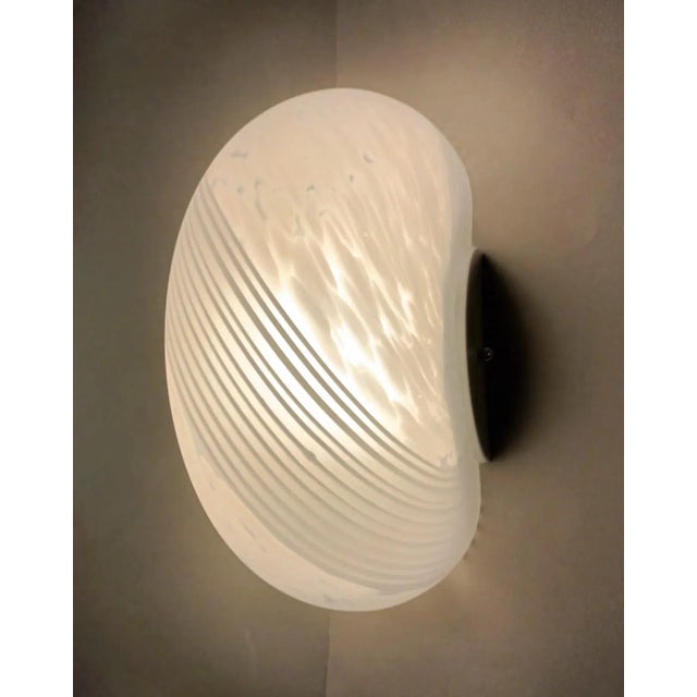 Metal 1970s Milky White Murano Sconces, a Pair For Sale - Image 7 of 10