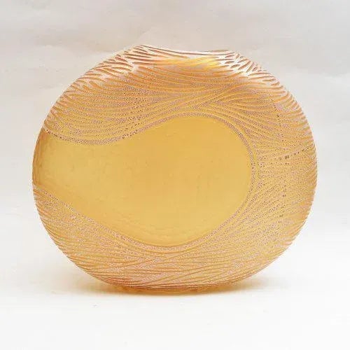 Amber and Gold Murano Wrought Vase by Pietro & Riccardo Ferro for Davide For Sale - Image 3 of 6