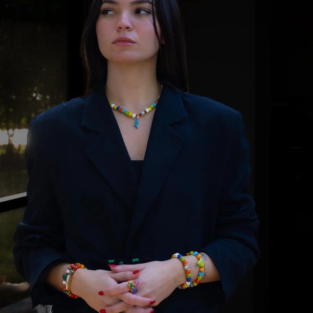 Metal Mystic Energy Multicolor Evil Eye Choker Necklace For Sale - Image 7 of 11