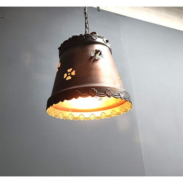 Copper Brutalist Copper Pendant Light, 1970s For Sale - Image 8 of 11