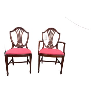 Pair of Antique Hepplewhite Style Arm and Side Chairs For Sale