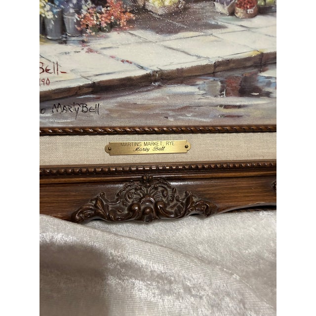 English Vintage Double Signed LTD Ed 274/1100 Marty Bell “Martins Market, Rye” Painting For Sale - Image 3 of 7