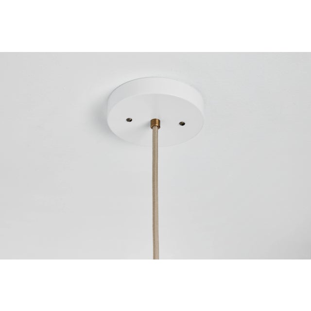 White Gabi' Perforated Brass Dome & White Painted Metal Pendant by Alvaro Benitez For Sale - Image 8 of 13