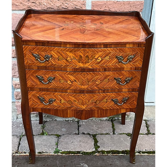 Antique Wood Inlaid Chest of Drawers, 1950s For Sale - Image 15 of 15