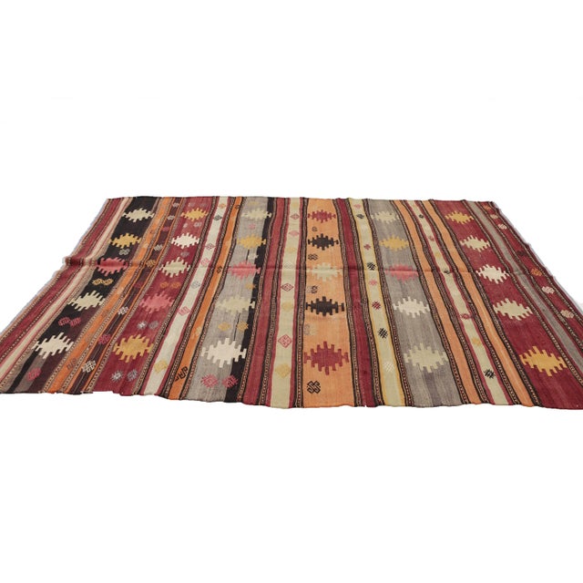 Vintage Handwoven Turkish Kilim Rug For Sale - Image 4 of 7