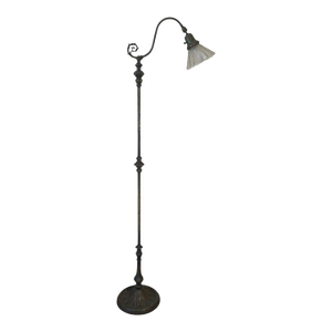 1930s Art Nouveau Floor Lamp With Unique Shade