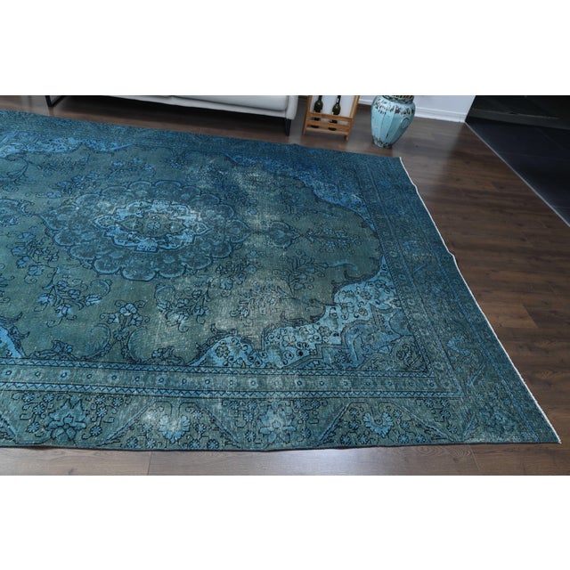 1970s Vintage Persian Handmade Wool Cotton Area Rug For Sale In San Francisco - Image 6 of 11