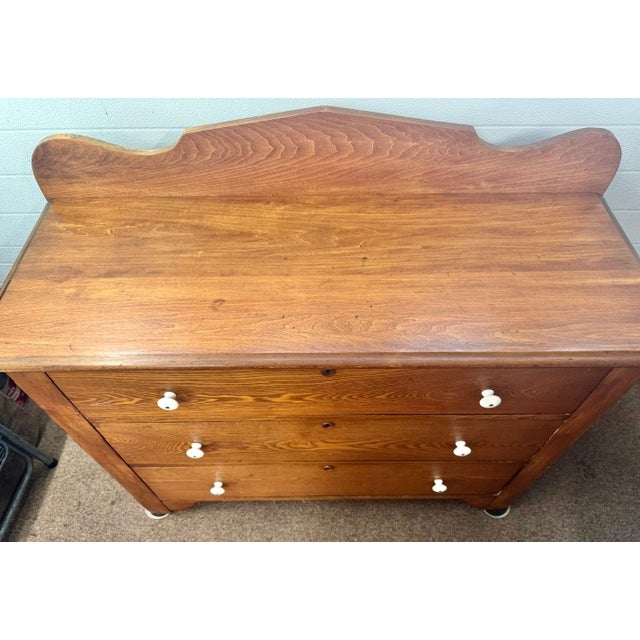 Victorian Late 19th Century Victorian Pine and Ash 3 Drawer Chest For Sale - Image 3 of 8