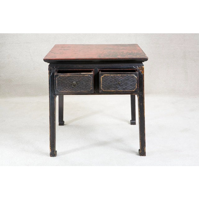 Antique Chinese 4 Drawer Table. Yunnan Province in Southwest China. Beautiful original paint and patina. This table dates...
