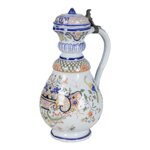 19th Century French Rouen Faience Pitcher