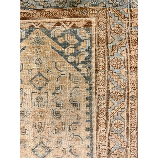 Vintage Circa 1930 Taupe Lightly Distressed Malayer Hand Knotted Rug 3'8 X 6'1 For Sale - Image 4 of 6