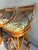 1960s 1960s Rare Trio of X-Back Bamboo Swivel Counter Stools (3) - Refurbished and Reupholstered For Sale - Image 5 of 12