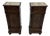 Sicilian Hand-Carved Bedside Tables with Marble Tops, 1940, Set of 2 For Sale