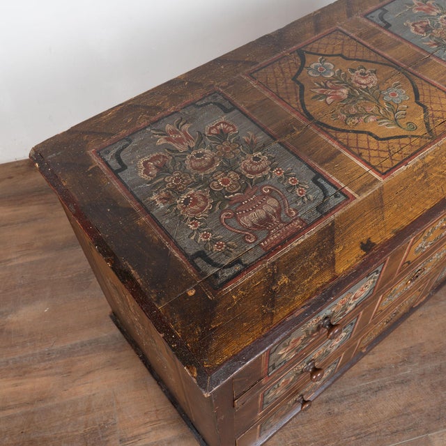 Mid 19th Century 19th Century Original Hand Painted Large Chest of Three Drawers For Sale - Image 5 of 18