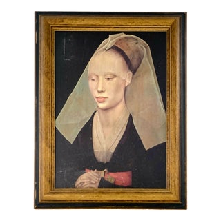 Vintage Print of the Portrait of a Lady by Rogier Van Der Weyden 1399 From National Gallery of Art, Washington, Andrew W. Mellon Collection For Sale