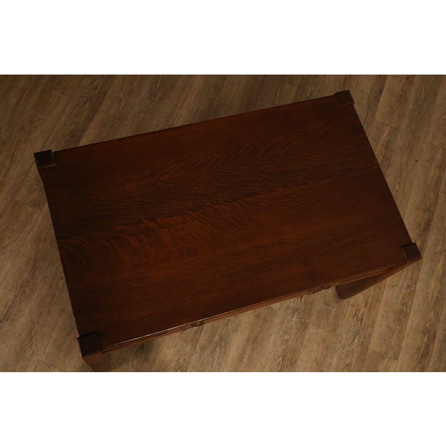 Antique Arts & Crafts Library Table Writing Desk For Sale In Philadelphia - Image 6 of 18