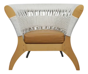 Italian Lounge Chair in Rope and Leather by Driade, 1996