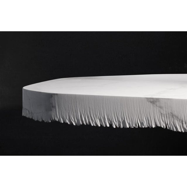 Contemporary Velato Dining Table in Calacatta Marble and Chestnut Wood by Bufalini Marmi For Sale - Image 3 of 10