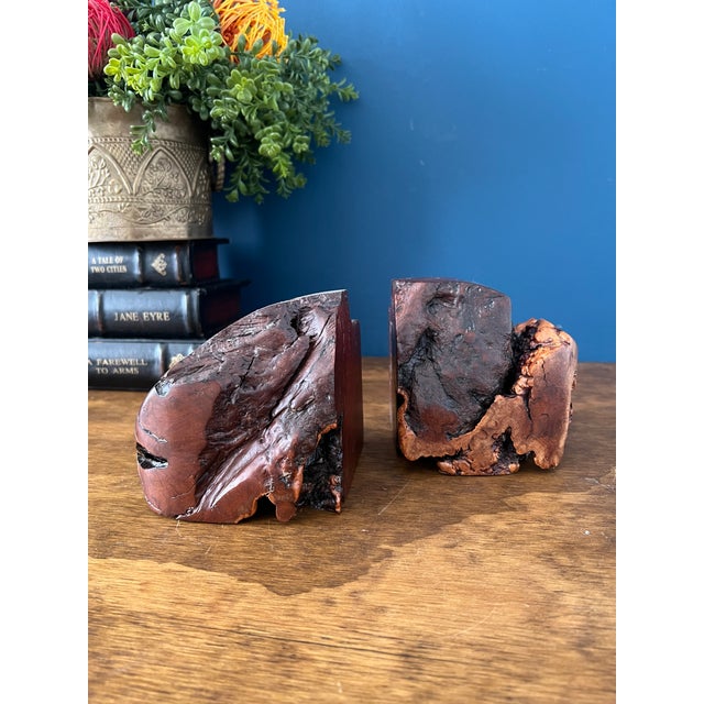 Vintage Rustic Burl Wood Bookends - a Pair For Sale - Image 13 of 17